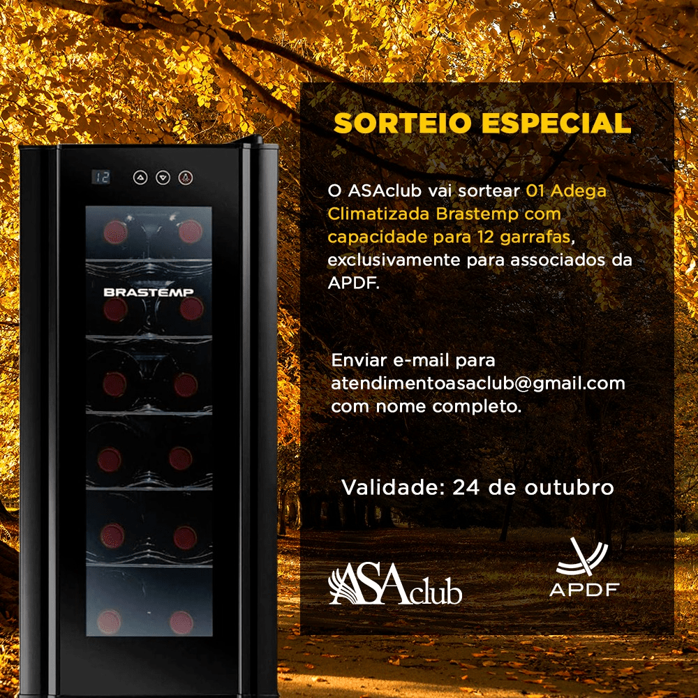 Sorteio exclusivo APDF - Adega BRASTEMP - Participe